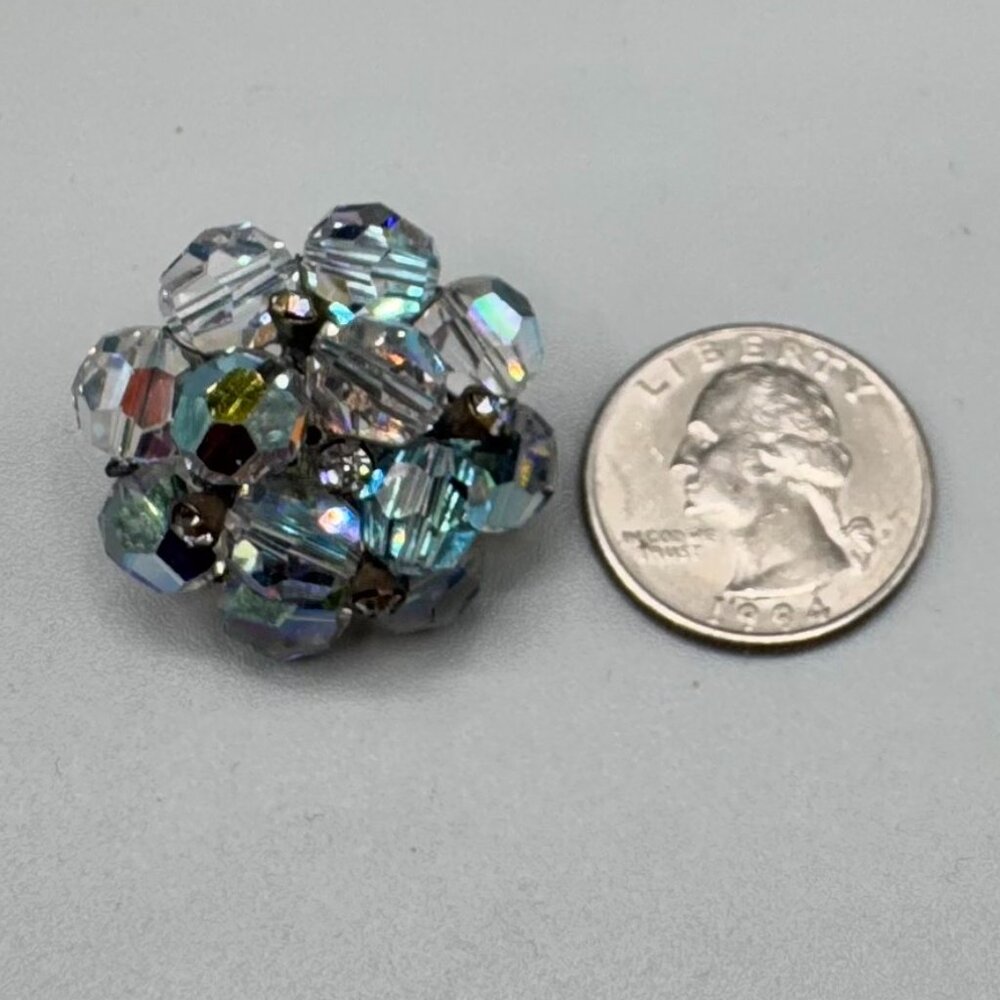Vintage Vogue Crystal and Rhinestone Clip On Earrings, Signed - Picture 8 of 8